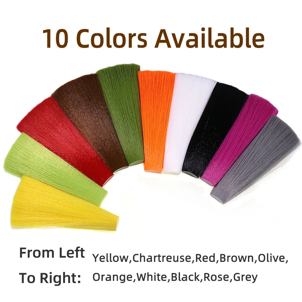 Wifreo, 10 colores, fibras sintéticas cónicas de cola de caballo sintética para pesca con mosca, capa, pececillos, serpentinas, ninfas, Poppers, señuelos con cabeza de anzuelo - imagen 5