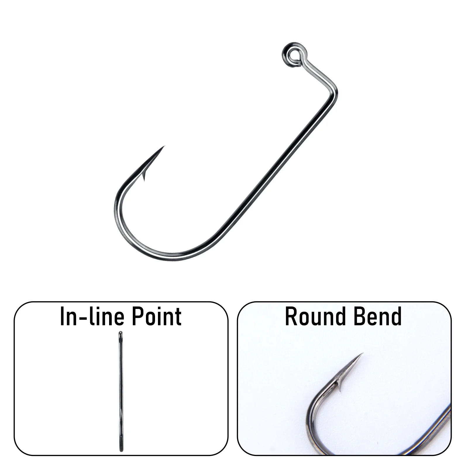 # 10- # Anzuelo de anzuelo de 5/0 y 90 grados, anzuelos de pesca con plantilla de Aberdeen, anzuelo de atado de moscas de acero rico en carbono, curva redonda, plantilla de aparejo Ned DIY Swimbait - imagen 5