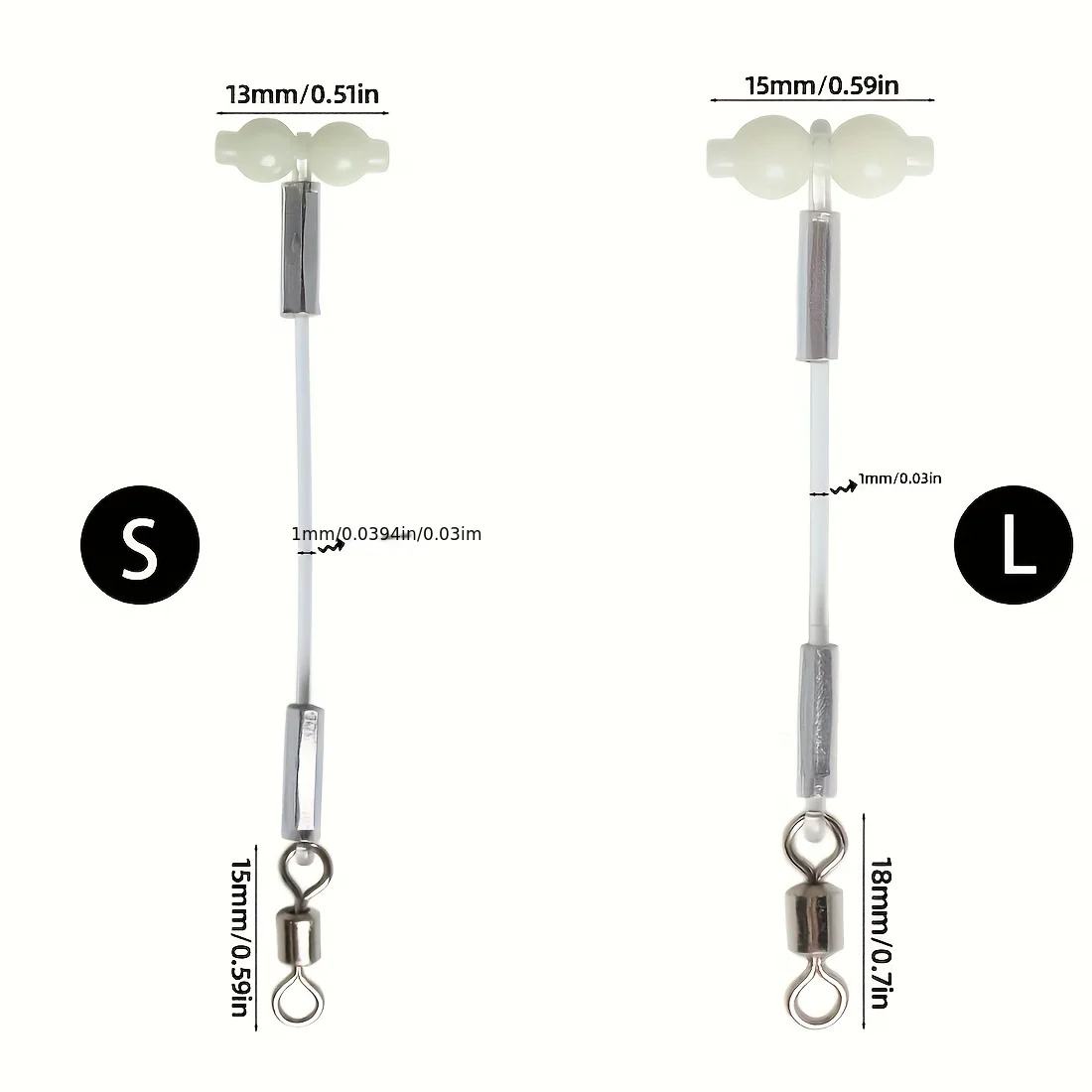 Conector giratorio calabaza luminosa para montajes de pesca marina - imagen 2