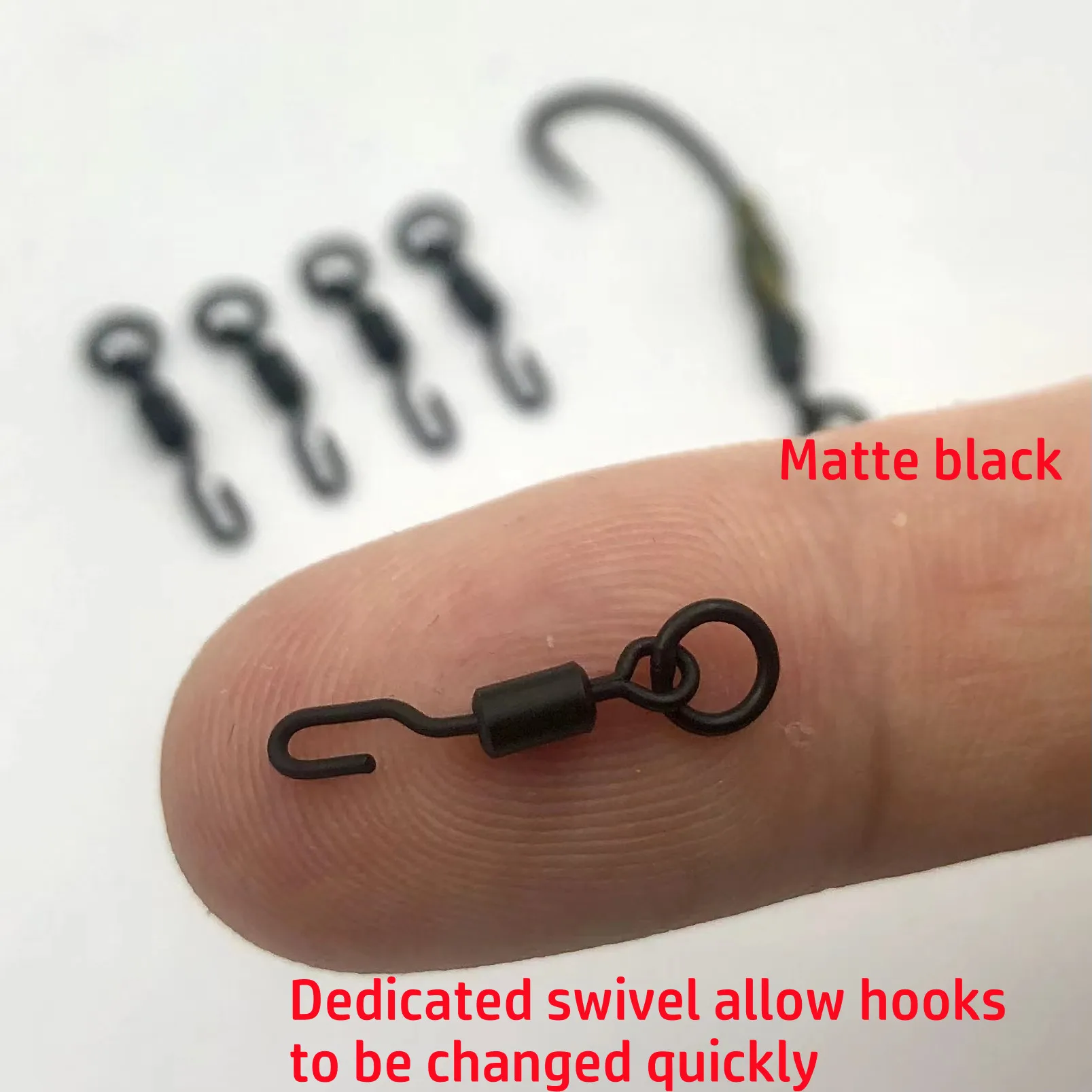 20 piezas broches giratorios para pesca de carpa con anillo sólido giratorio Ronnie para accesorios de aparejo para el cabello - imagen 5