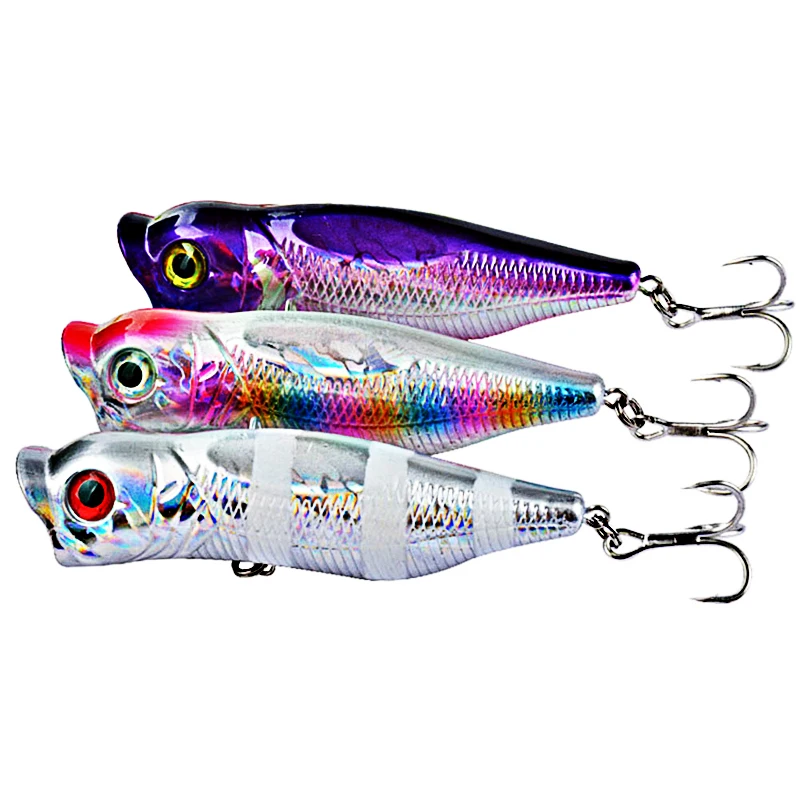 Señuelos de Pesca piezas Popper, anzuelos triples duros Wobbler, Pesca con mosca de carpa, aparejos de Pesca artificiales 9,2 cm 16,85 - imagen 4