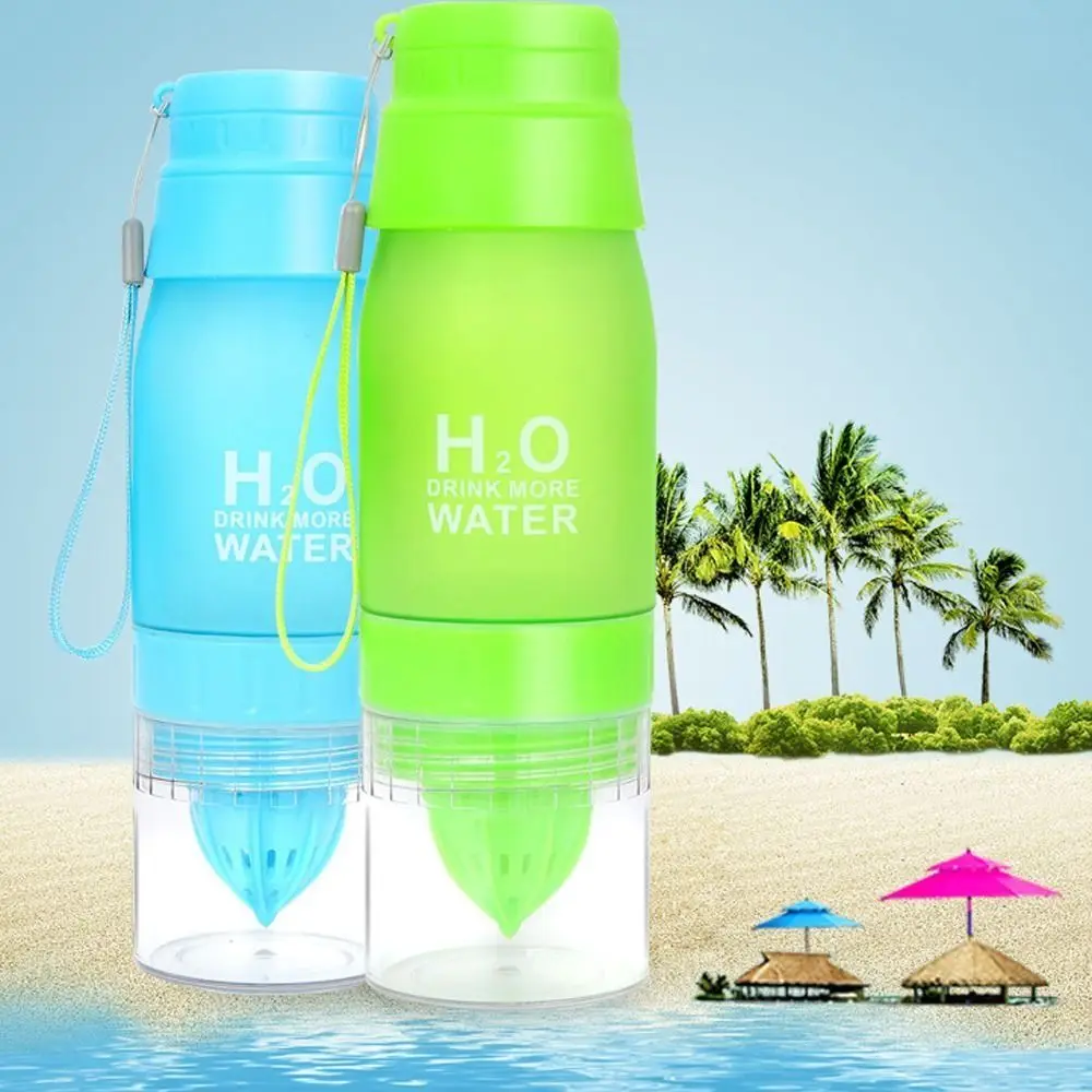 Hervidor deportivo de 650ml con exprimidor, taza de agua a prueba de fugas para PC de calidad alimentaria con exprimidor, botella para beber portátil de gran capacidad para Fitness - imagen 2