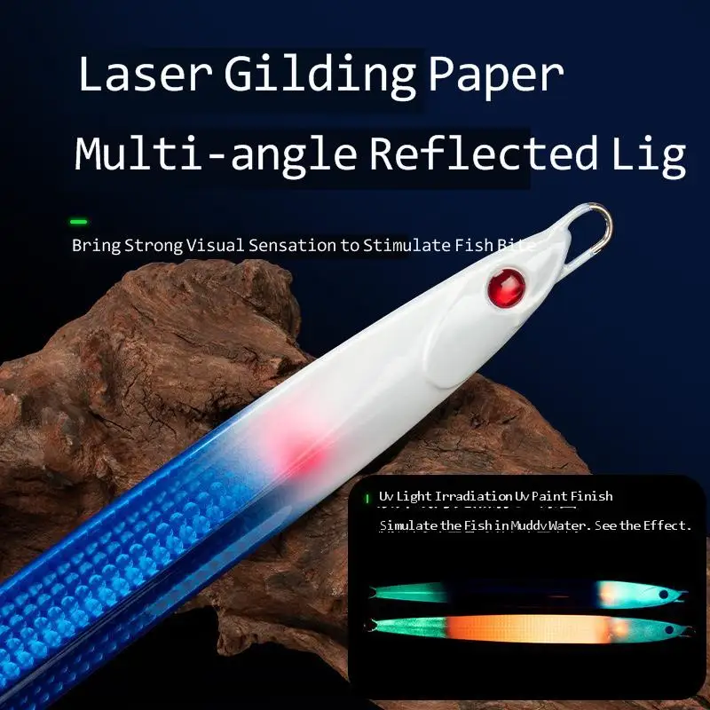 160g 200g 300g pesca en barco de aguas profundas cebo de vibración lenta biónico hundimiento rápido Jigging cebo luminoso para peces cebo de pesca en el mar - imagen 4