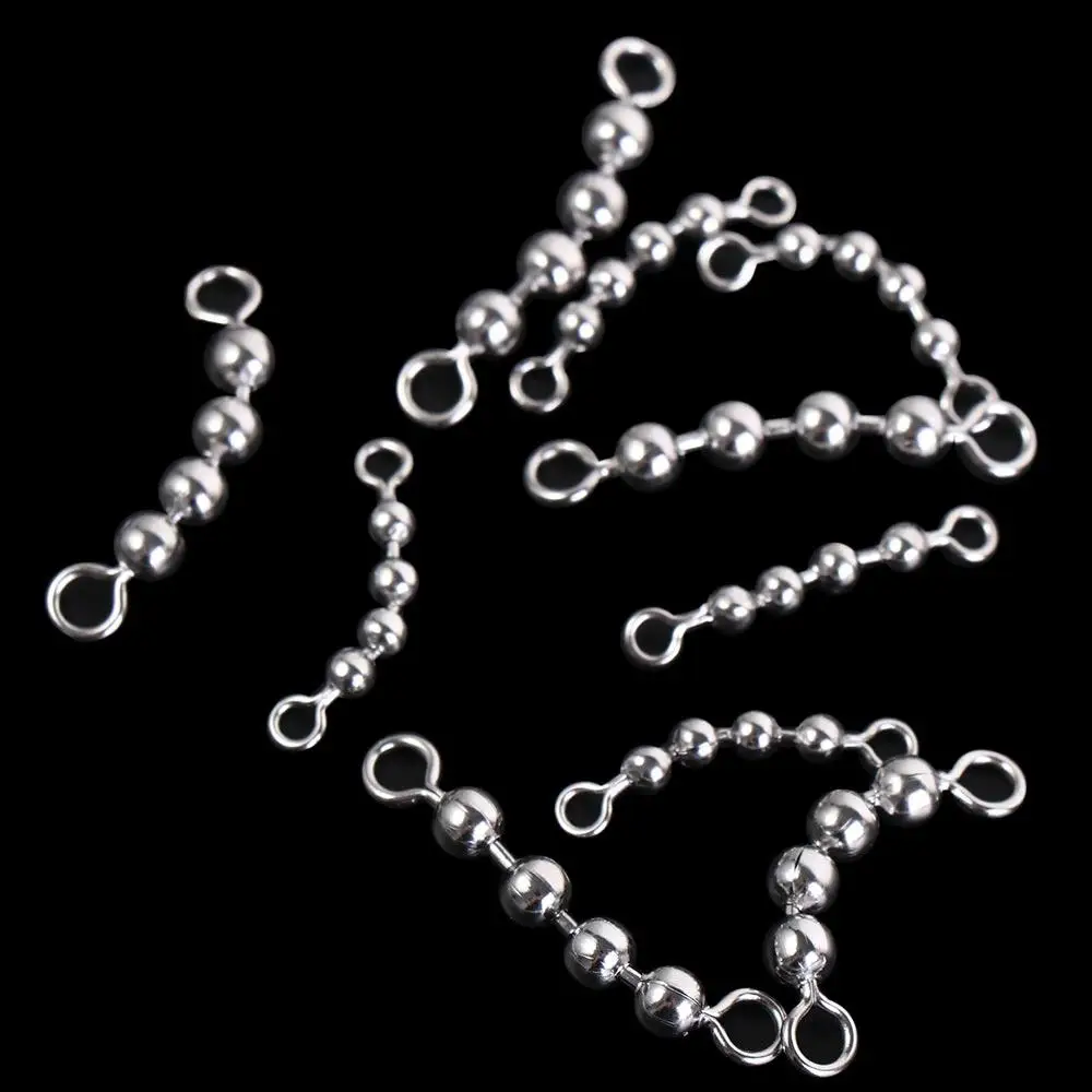 Cadena giratoria de cuentas de pesca, Conector de acero inoxidable, no se desmonta fácilmente, no se deforma fácilmente, 5 piezas - imagen 2