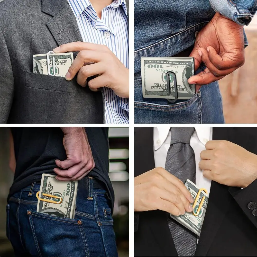 2025 nuevas pinzas para dinero creativas, carpeta de billetes minimalista ultrafina, billetera de bolsillo frontal de acero inoxidable, uso en festivales - imagen 5