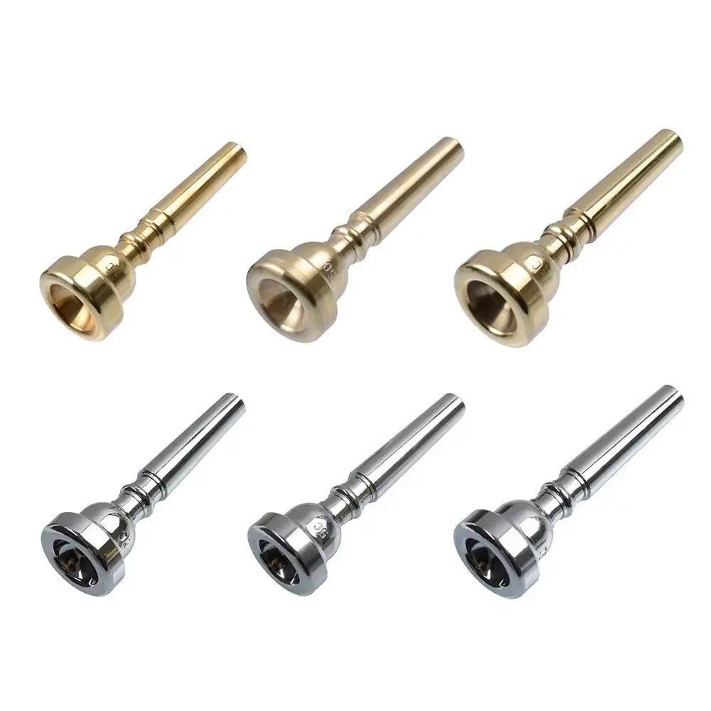 Boquilla de trompeta 3C/5C/7C, accesorios de instrumentos musicales de latón dorado/plateado, dispositivo de práctica profesional Universal