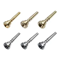 Boquilla de trompeta 3C/5C/7C, accesorios de instrumentos musicales de latón dorado/plateado, dispositivo de práctica profesional Universal