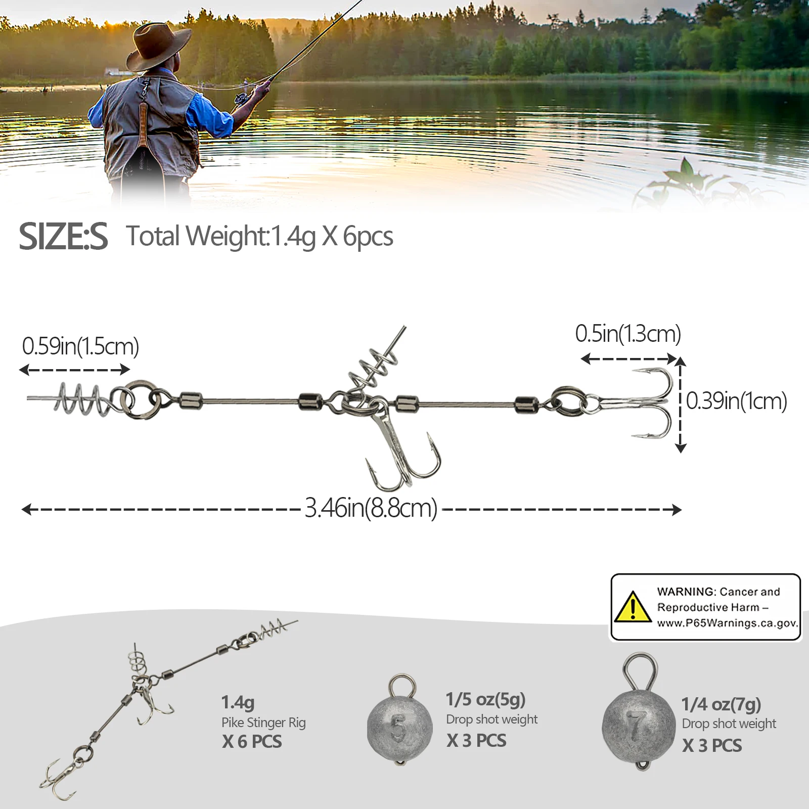 THKFISH Pike Stinger Rig anzuelos triples S M L anzuelo de pesca con tornillo de múltiples depósitos con conector de clavija de peso de plomo para Swimbait - imagen 5