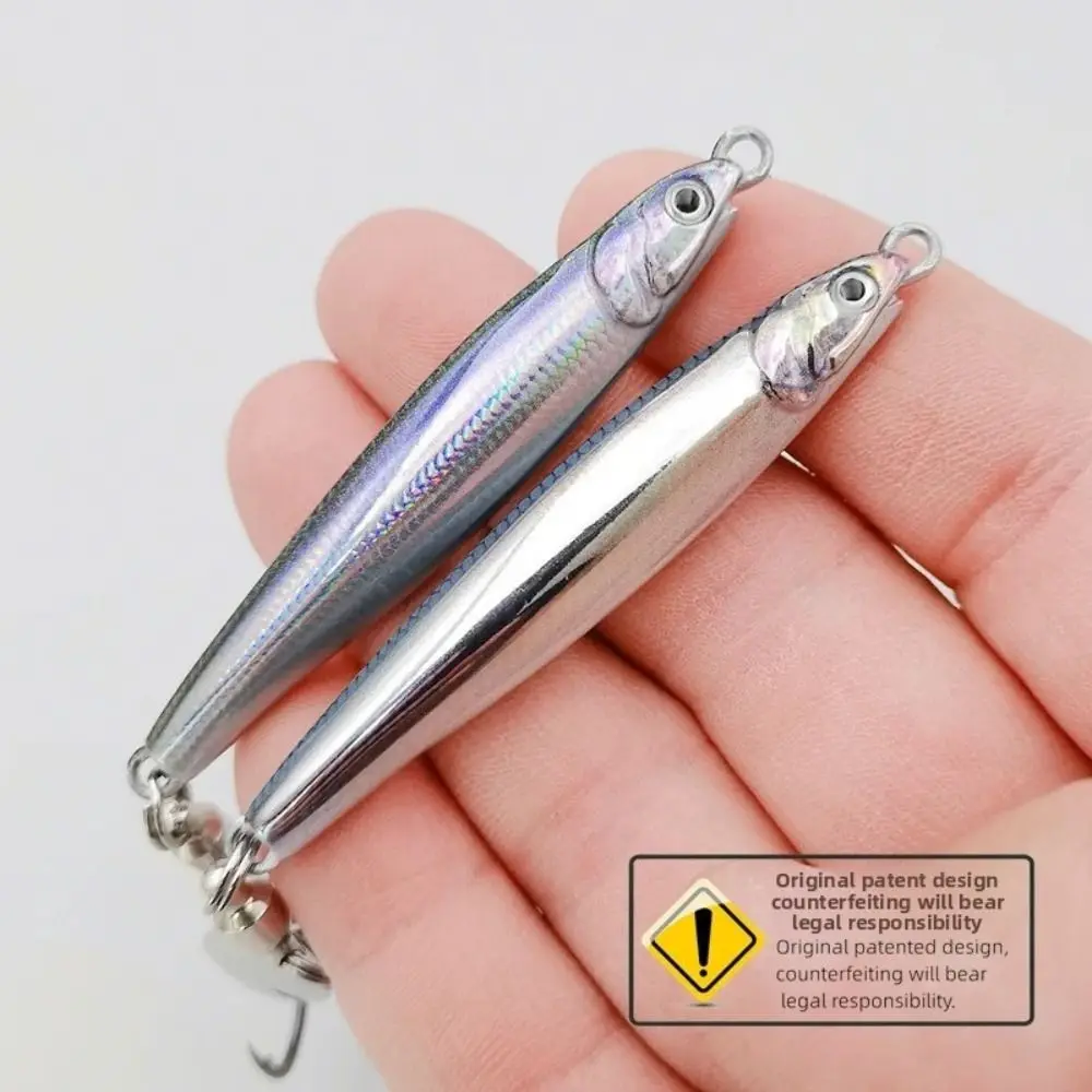 Real Fish biomimético Anchovy Metal Jigs 40g 60g caballa española Katsuo señuelo cola de pelo cuchara de pesca cebo gancho giratorio - imagen 3
