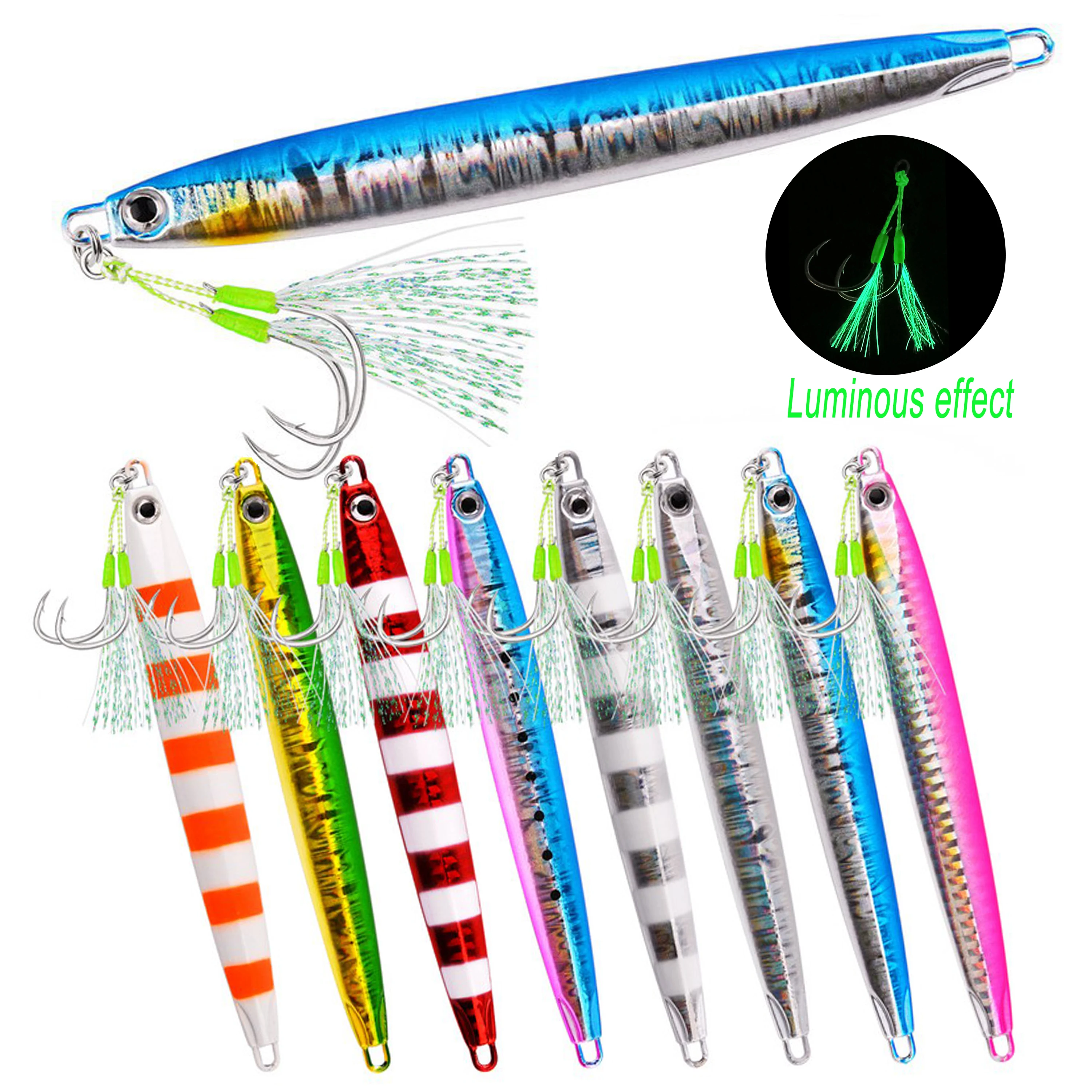 Señuelo de pesca de Metal largo, Jigging de fundición lenta, 80g, 13cm, cebo de Metal Artificial, señuelo de pesca de mar, 1 Uds. - imagen 2