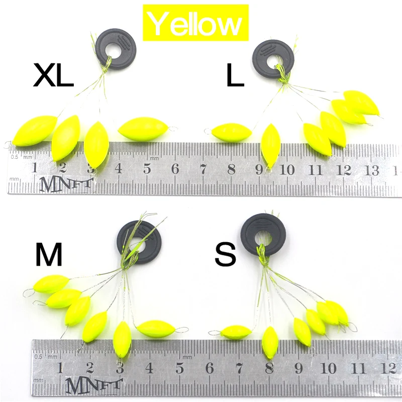 MNFT 60 uds flotador de siete estrellas frijoles rojo amarillo ovalado frijoles espaciales flotador accesorios de pesca de carpa Mini flotador de pesca ovalado - imagen 2