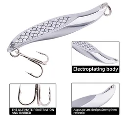 Aorace Cucharilla giratoria metálica para pesca con anzuelo triple