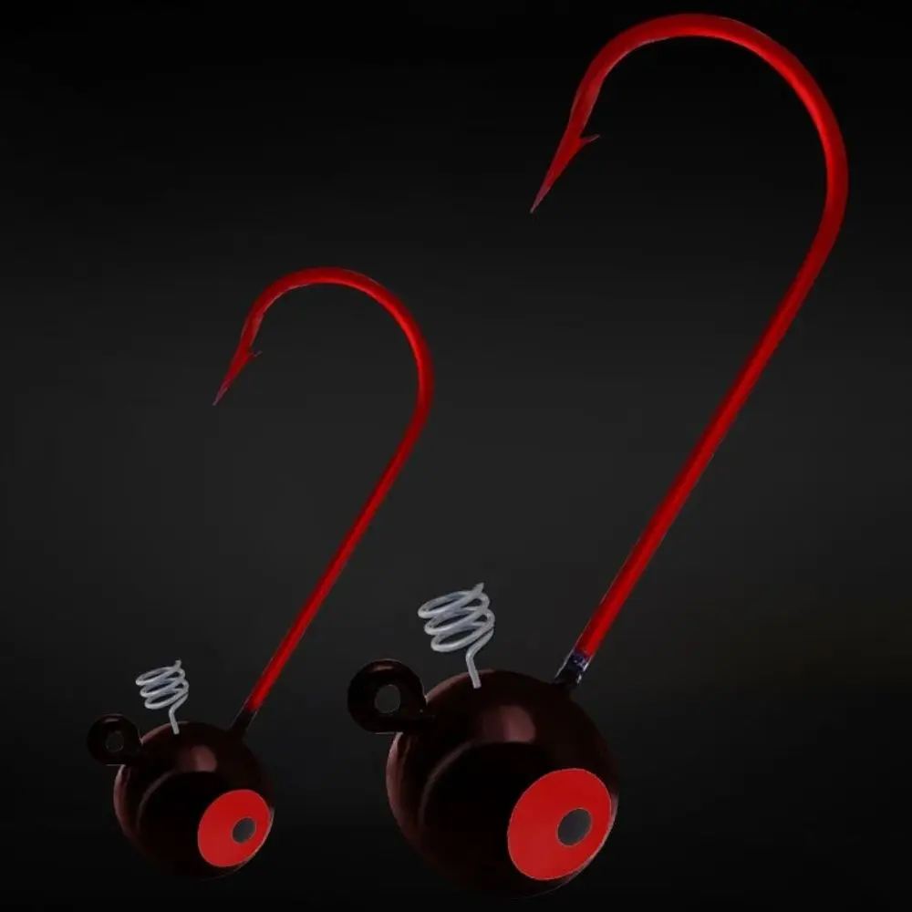 2025 con aguja de resorte, anzuelo con cabeza de peso de plomo, señuelo suave, anzuelo de pesca de acero al carbono, anzuelos de púas afilados, aparejos de pesca - imagen 2