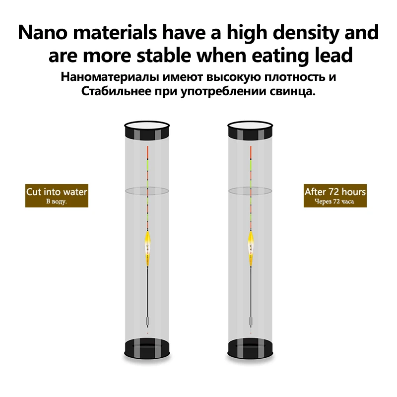 3 uds flotadores de pesca Nano compuestos + 1 bolsa de anzuelos + 1 flotador de apoyo agua poco profunda cola dura Bobber accesorios de aparejos de pesca - imagen 5