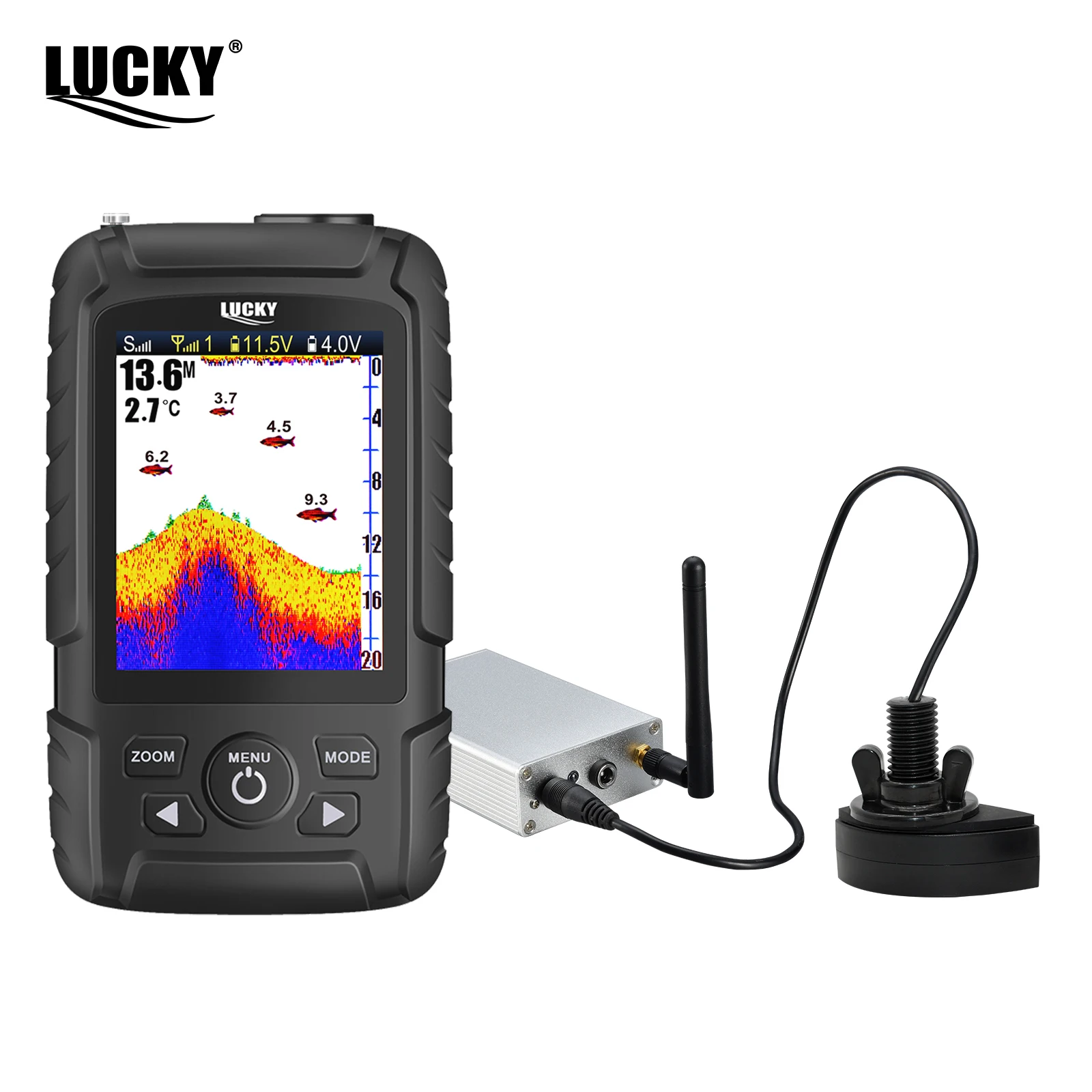 Lucky FF718LiC-WL buscador de peces portátil inalámbrico 100M/328 pies Sonar profundidad sonda echosonda echolot echo sondeur deeper