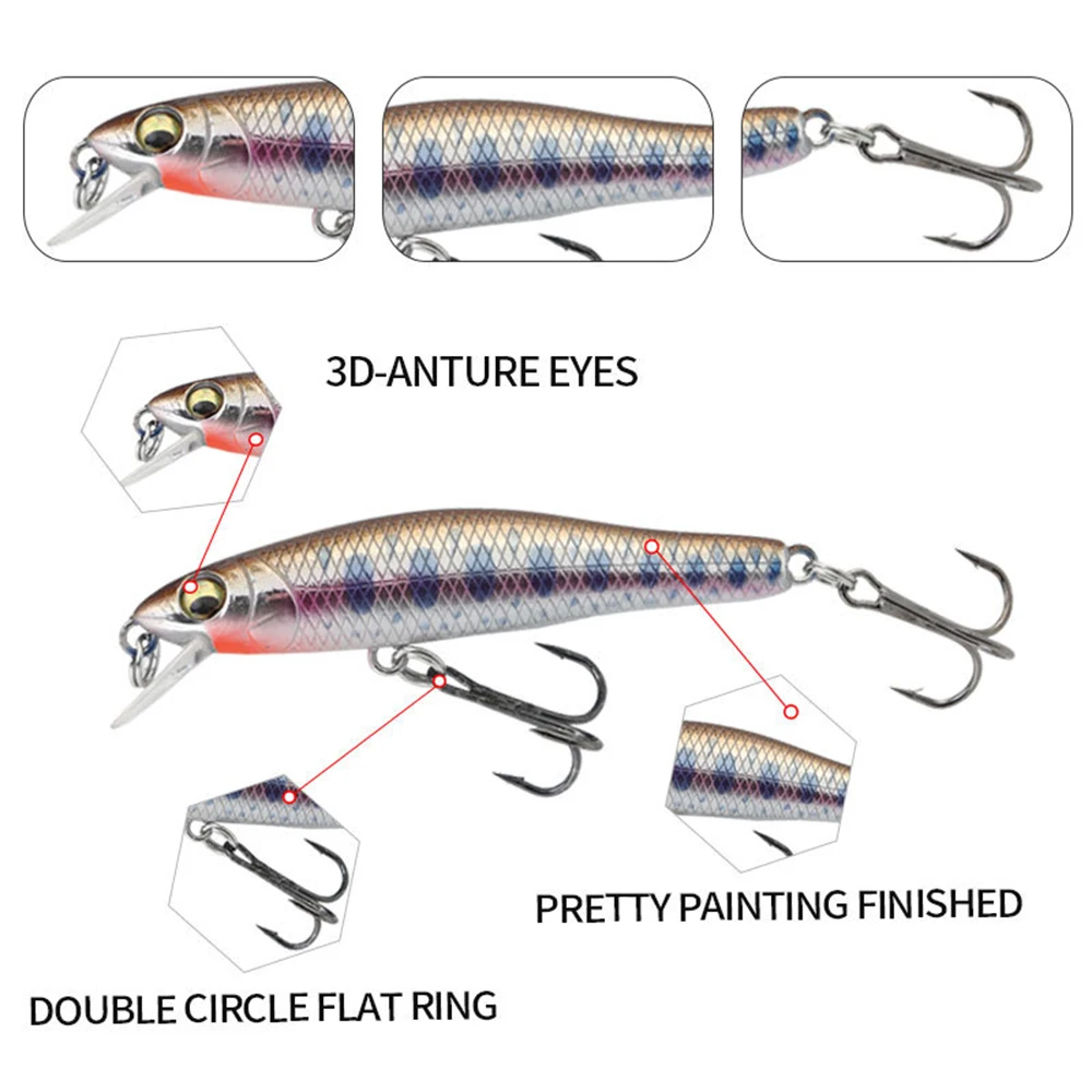 Señuelo de pesca de 5,8 cm y 3,9g, cebo duro Artificial, Wobbler Minnow, Mini curricán que se hunde, Jerkbait, Swimbait - imagen 5