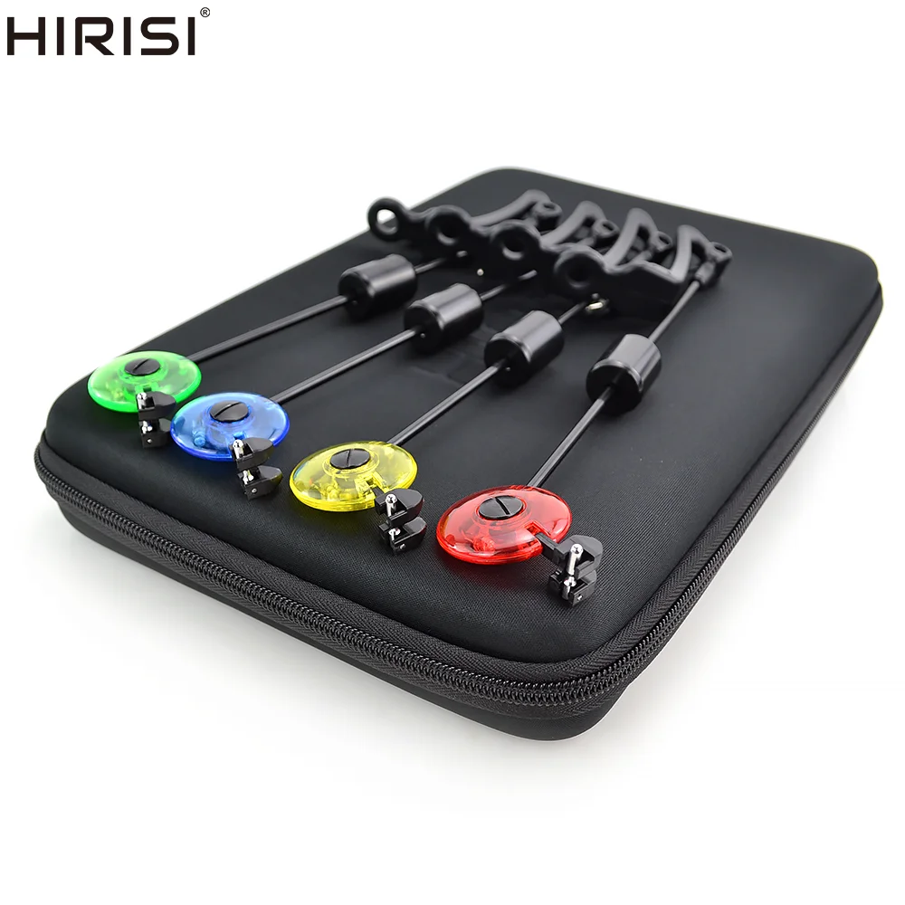 Hirisi LED pesca de carpa Swingers indicador de caída 4 colores en estuche con cremallera equipo de pesca de carpa B2022-4 - imagen 2