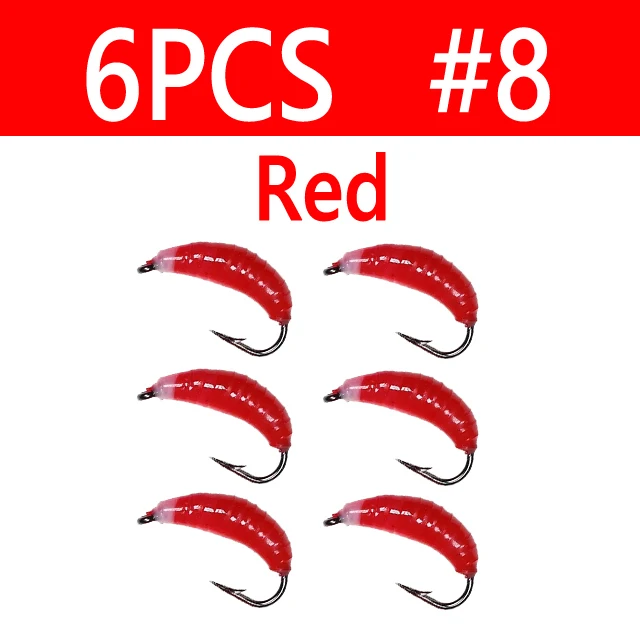 6pcs Red Size 8
