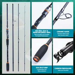 Goture Conjunto caña de pescar y carrete – Fibra de carbono y aluminio