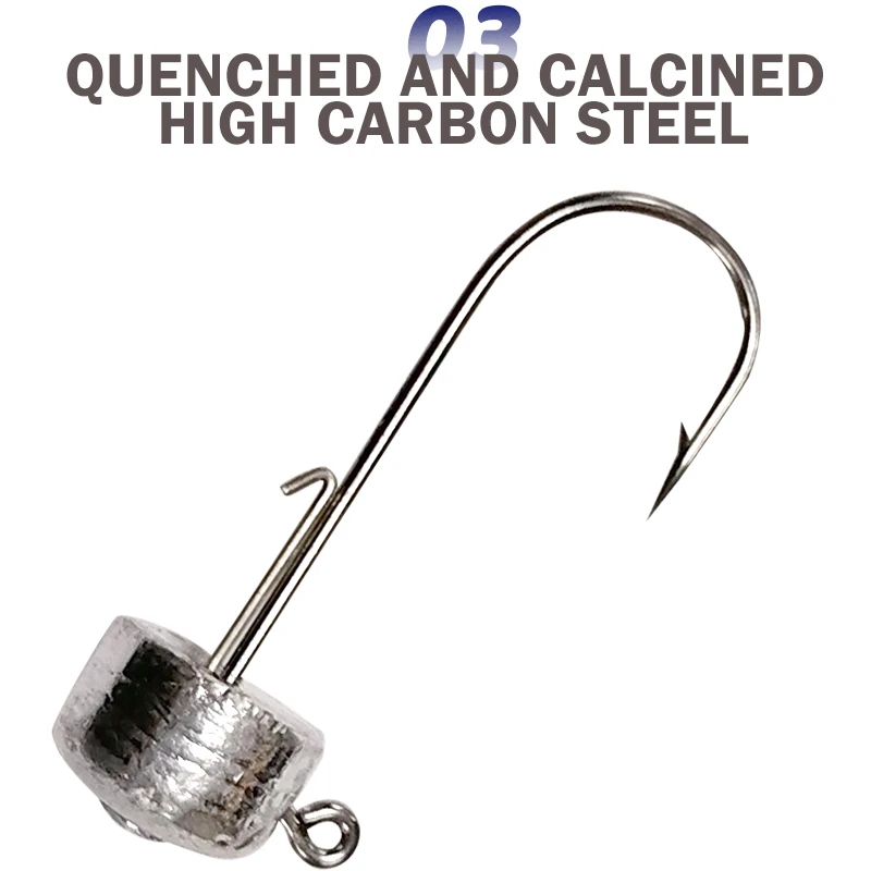 OBSESSION YB001 10 unids/bolsa 3,5 5g 7g 10g 14g anzuelos de pesca individuales cabeza de Jigging de plomo anzuelos de pesca de acero alto en carbono - imagen 5