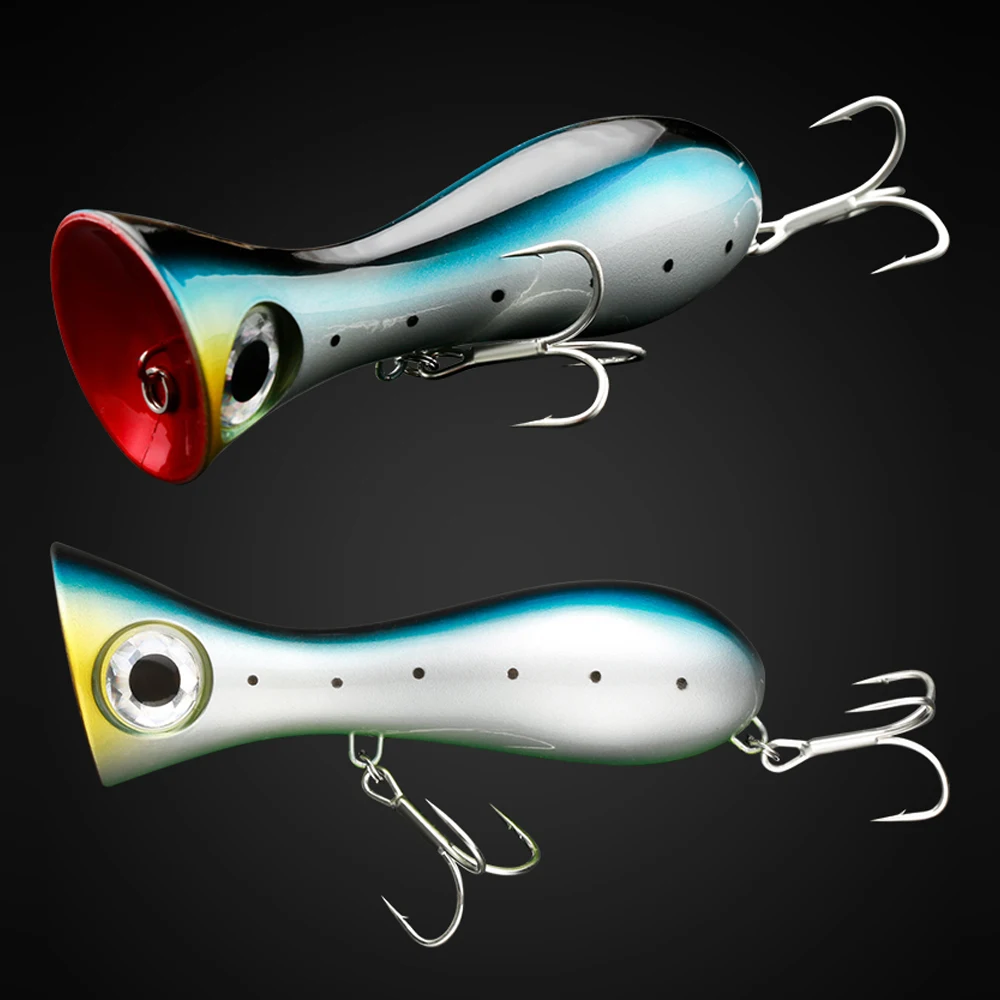 Señuelo de pesca Popper 95mm 31g señuelo Topwater para asiento de agua dulce señuelo de pesca de agua - imagen 3