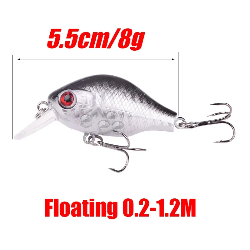 5 uds señuelo de pesca con manivela colores mezclados Set 5,5 cm 8g Isca Minnow Wobblers Swimbait cebo Artificial lubina Crankbait aparejos de pesca - imagen 3