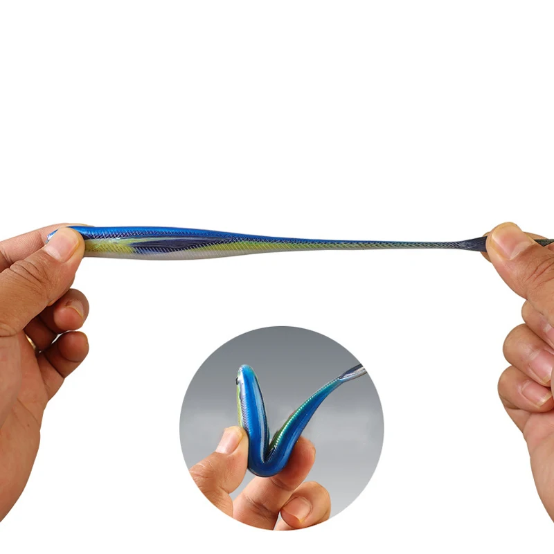 Señuelos de Pesca de 11g, 12,5 cm, 3D, Señuelos de pesca de curricán, atún, caballa, cebo de agua de mar, señuelo de plástico suave, Swimbait para pesca de lubina - imagen 4