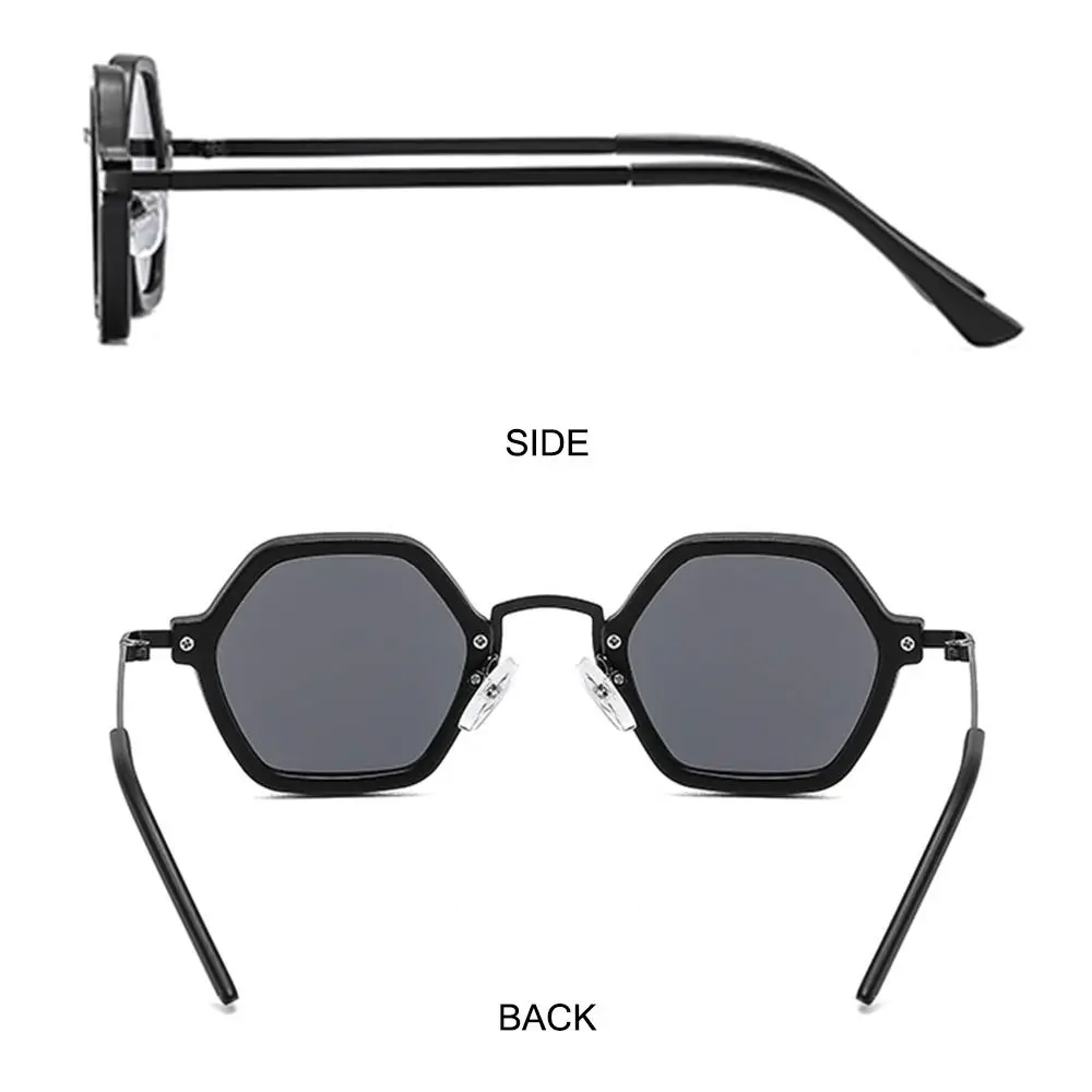 Gafas de sol poligonales UV400 con montura metálica pequeña - imagen 4