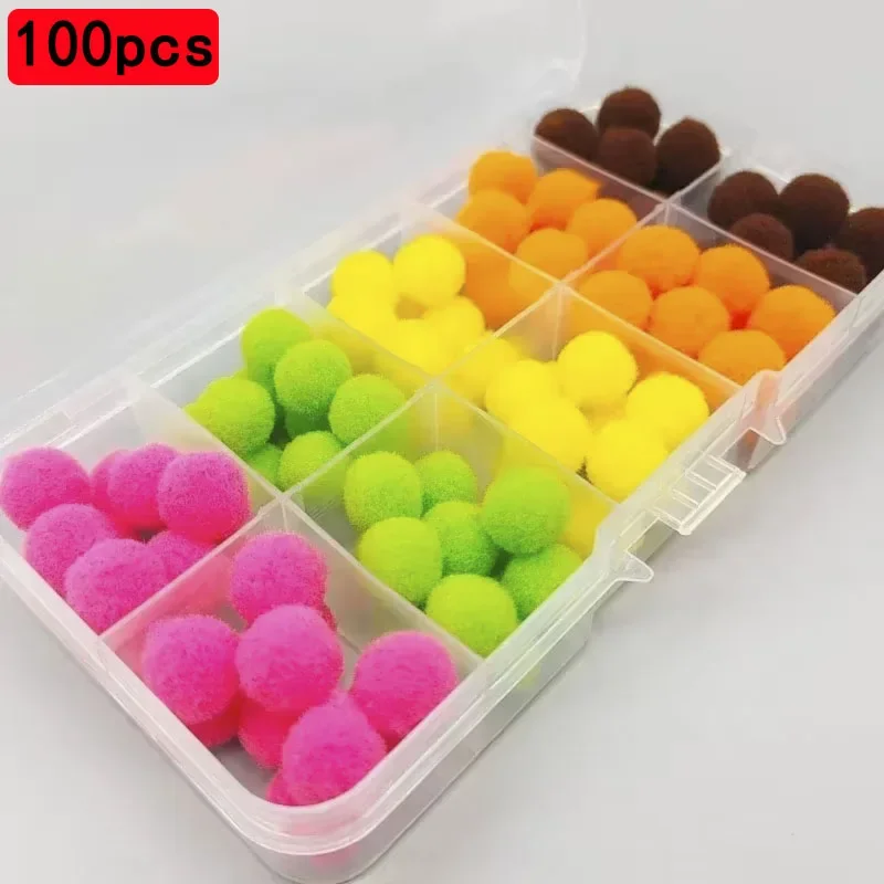100 Uds pesca de carpa trucha pulpo cebos cebo bolas flotadores pesca señuelos moscas señuelo pesca con mosca anzuelo cebo Material - imagen 2