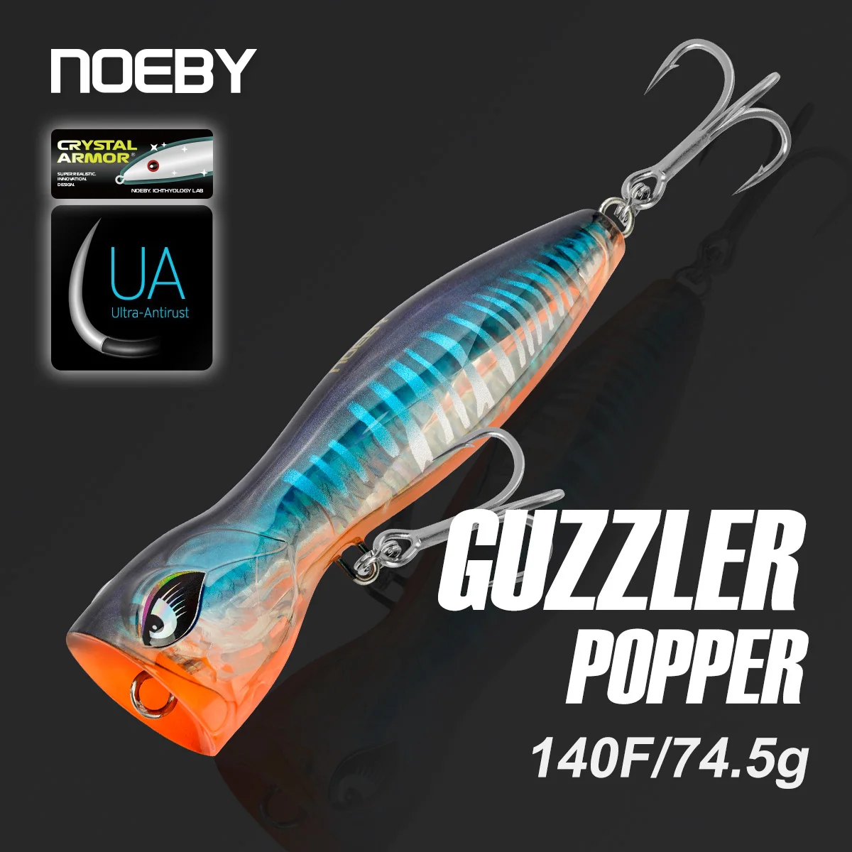 Noeby Guzzler Popper – Señuelo superficie gran taza para atún y GT
