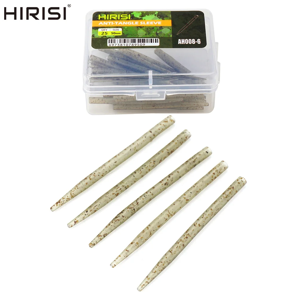 Hirisi-manguitos antienredos para pesca de carpa, 25 uds., conectar con gancho para aparejos terminales de pesca de carpa, accesorios de pesca