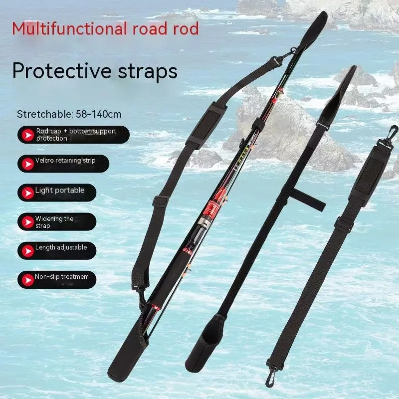 OUTKIT-bolsa de almacenamiento para caña de pescar, cinturón de hombro ajustable para caña de pescar, cinturón Protector de caña de pescar portátil, carrete, accesorios de pesca - imagen 4