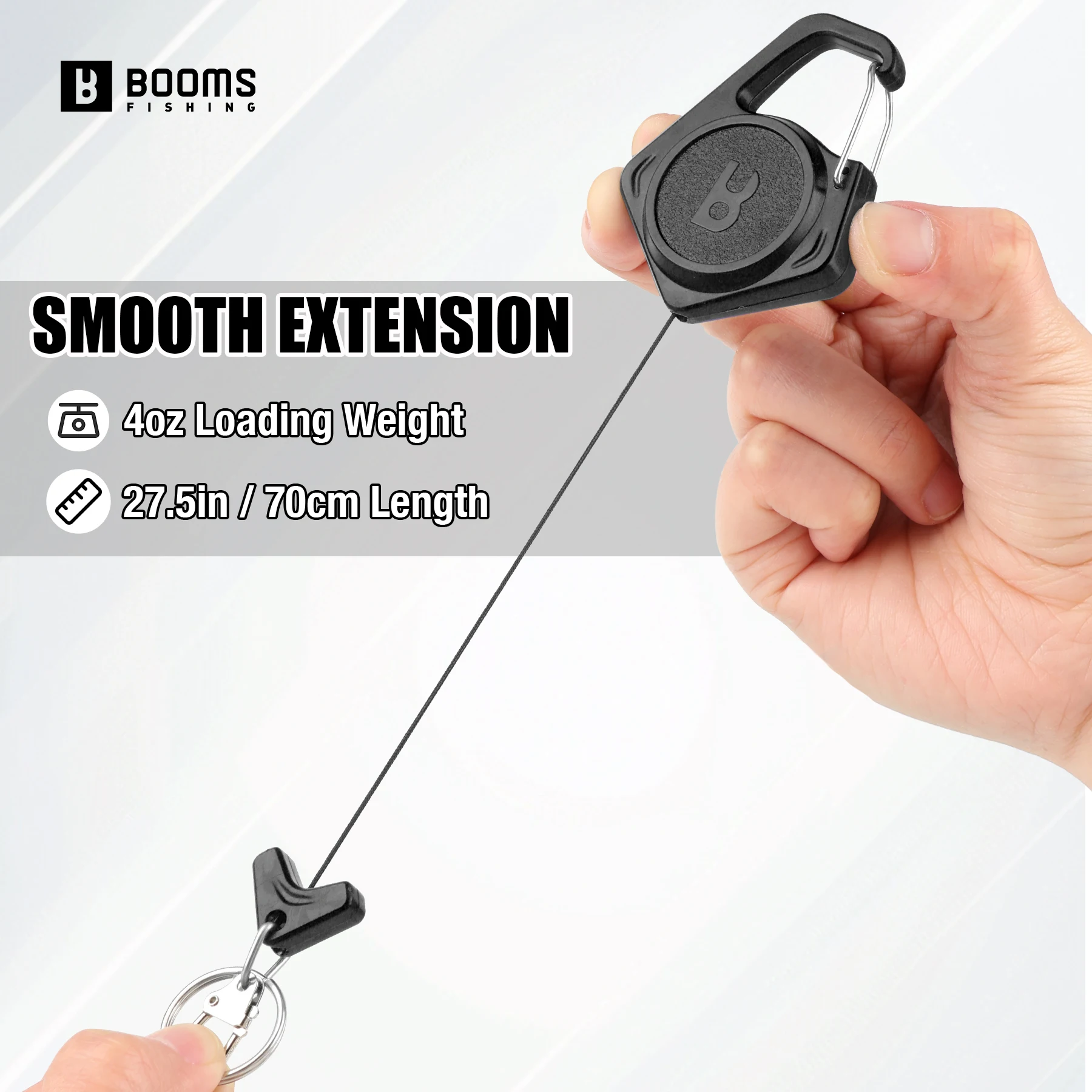 Retractor Booms Fishing Zinger, 3 uds., Retractor de pesca con mosca con cordón retráctil de 27,5 ", llavero para tijeras clave, herramienta portátil - imagen 2