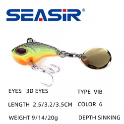 SEASIR VIB vibración giratoria cebo de Metal Spinner cuchara Señuelos de Pesca 9g 14g 20g plantillas trucha pesca de invierno señuelos duros