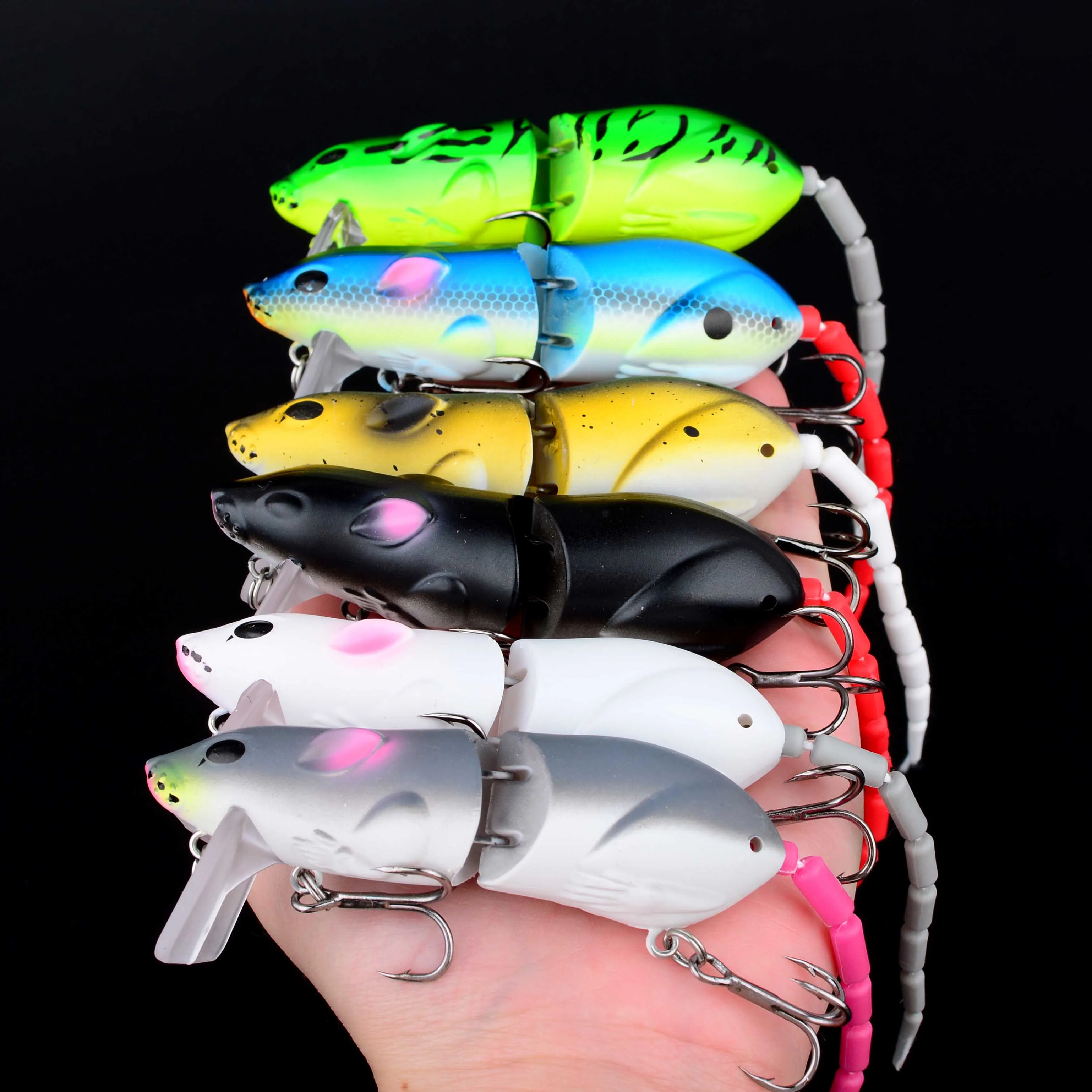 Señuelo de pececillo de ratón, Jerkbait biónico flotante, superficie Wobbler, cebo duro Artificial, aparejos de Lucio, 12 Uds. - imagen 2