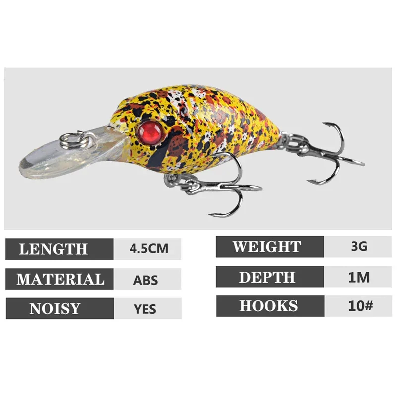 Señuelo de Pesca piezas Crankbait, 4,5 cm, 3g, manivela Wobbler Isca Artificial, Lucio, duro, aparejos de Pesca japoneses - imagen 5