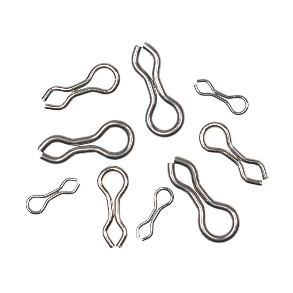 Elllv 50 Uds. De bucles de molde de DO-IT de acero inoxidable, plantillas de plomos de pesca anticorsión, moldeo de señuelos, ojales de alambre, anillos S M L - imagen 5
