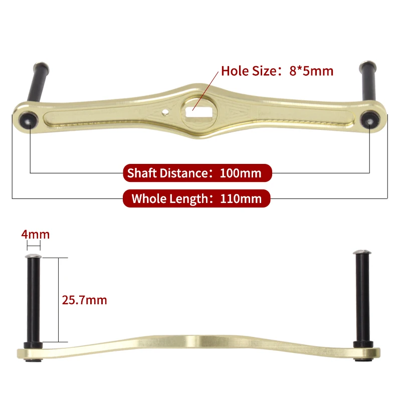 Kawa nuevo carrete mango recto aleación de aluminio mano sin perilla para D/A/S tamaño del agujero de Baitcasting 7*4/8*5mm longitud 110/100/90mm DIY - imagen 3