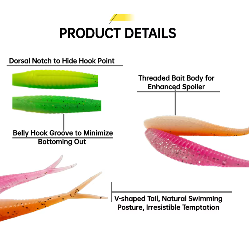 SENSEYE cebo suave planeador 60mm/70mm Señuelos de Pesca hundimiento cebo tremor señuelo de Pesca suave cola de horquilla Wobblers Pesca Isca suave - imagen 2