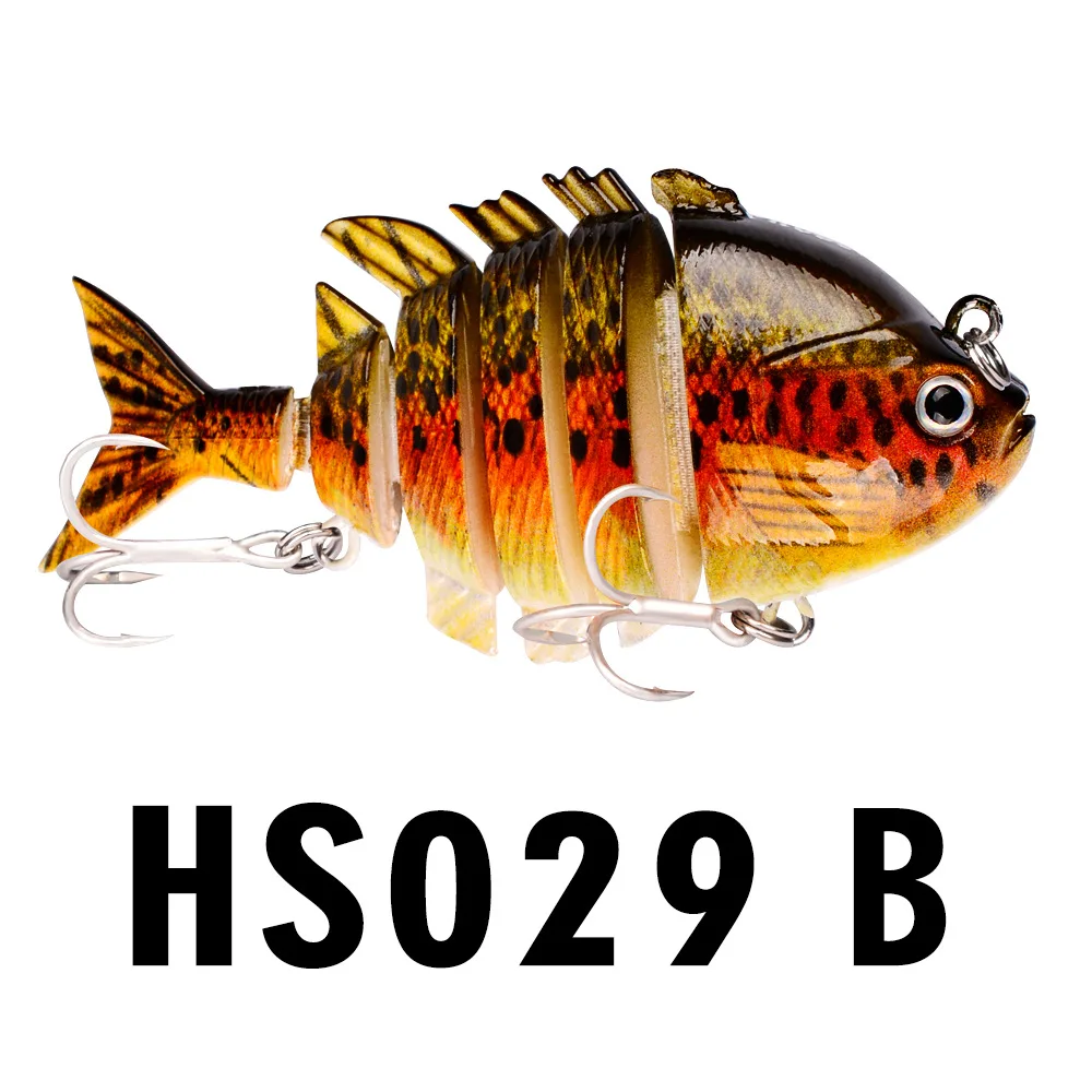 Señuelos de Pesca de pececillos, cebo Swimbait multiarticulado, 80MM, 15,5G, hundimiento, 6 segmentos, pez mandarín, Lucio, lubina, en lagos, ríos y estanques - imagen 4