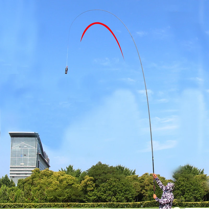 Caña de pescar telescópica de fibra de carbono súper dura, 8/9/10/11/12/13/14/15M, caña de mano, alimentador de pesca de carpa, lanzamiento de larga distancia M367 - imagen 5