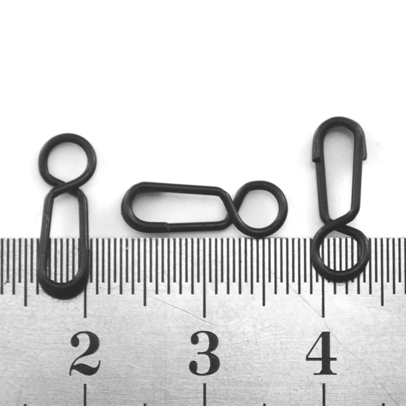 MNFT 30 Uds. Clips de enlace rápido para pesca de carpa, conector de seguridad a presión de cabeza redonda, Pin negro mate, accesorios para aparejos de Terminal de pesca de carpa - imagen 2
