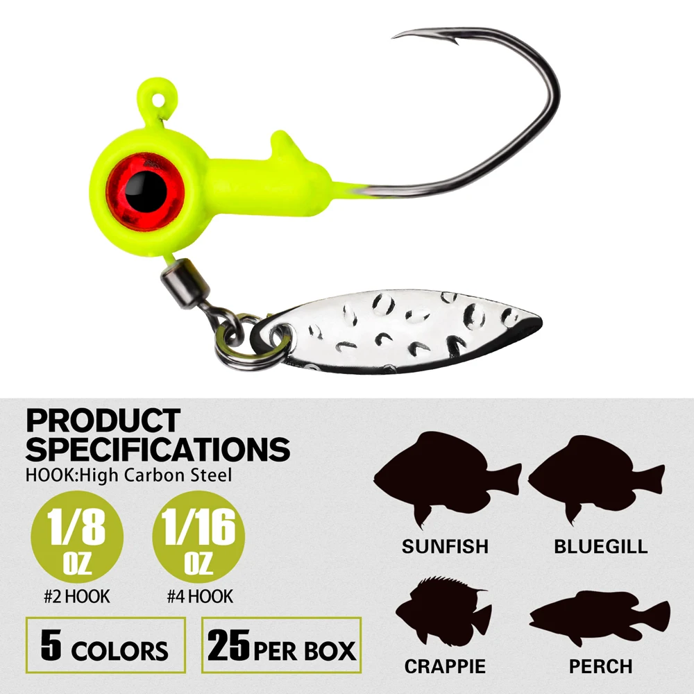 PROBEROS Anzuelos Jig Head con lentejuelas – Señuelo forma 8 cola T - imagen 5