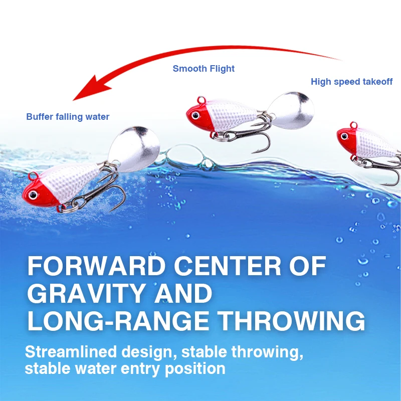 FJORD Spinner 10,5g 14g 21g señuelo de pesca cola de lentejuelas giratoria efecto UV superficie Vib Jig cebos artículo de pesca de agua dulce y salada - imagen 4