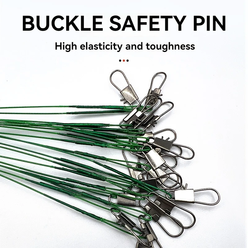 Señuelo de alambre frontal antimordida, sedal de pesca líder de acero con accesorio giratorio, núcleo de plomo, pesca en alta mar, herramienta de anzuelo a presión - imagen 4