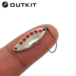 OUTKIT-Señuelos de Pesca con lentejuelas, cuchara de Metal, plantilla de sanguijuela, Wobbler Isca, Crankbaits artificiales para Pesca con mosca, cebos duros, señuelo para trucha