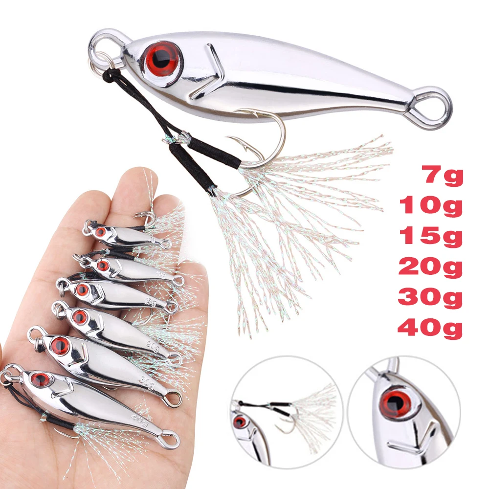 Señuelos Jigging de Metal plateado – Para lubina, caballa y pargo
