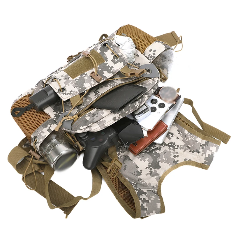 Bolsa de pecho de pesca para hombre, aparejos de señuelos de peces, almacenamiento de utilidad, chaleco de pesca, bolso de hombro táctico para exteriores, bolso cruzado de pesca deportiva - imagen 3