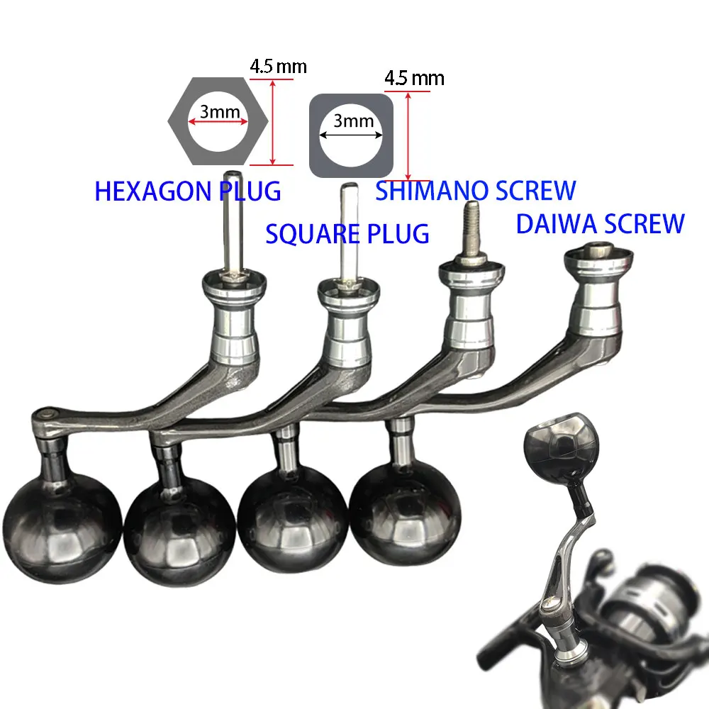 Mango de repuesto para carrete de pesca, mango eléctrico de carbono fundido, perilla de Metal para DAIWA/SHIMANO, mango de carrete giratorio para pesca - imagen 2