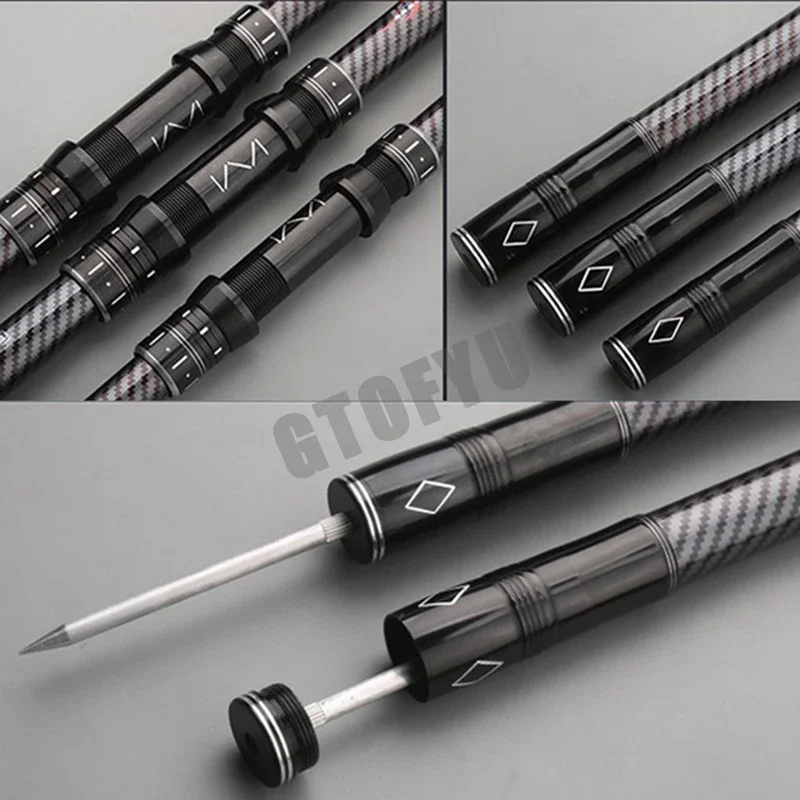 Caña de pescar telescópica 2,4/2,7/3,0/3,6/4,2/4,5 m caña de Surf de viaje de carbono potencia giratoria playa río distancia lanzamiento caña de pescar - imagen 4